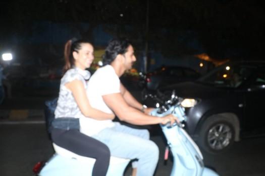 Harshvardhan Rane enjoys a Scooty ride with Kim Sharma