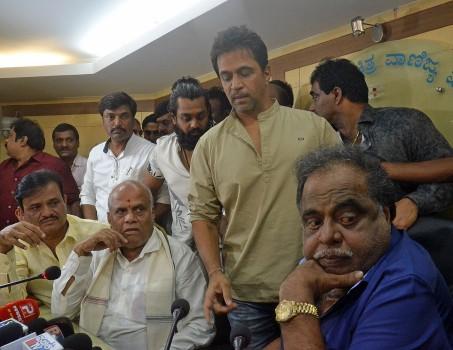 Arjun Sarja attends the reconciliation meeting