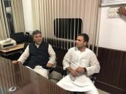 Congress President Rahul Gandhi inside Lodhi Colony Police Station