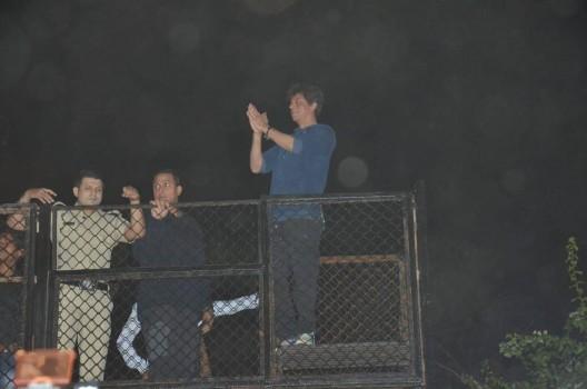 Shah Rukh Khan greets fans outside Mannat on his 53rd birthday