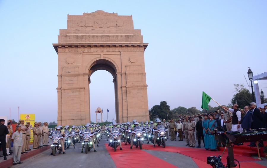 Rajnath Singh flags off "Raftaar" Motorcycle Patrols of Delhi Police Rajnath Singh,Union Home Minister Rajnath Singh,Raftaar,Raftaar Motorcycle Patrols,Motorcycle Patrols