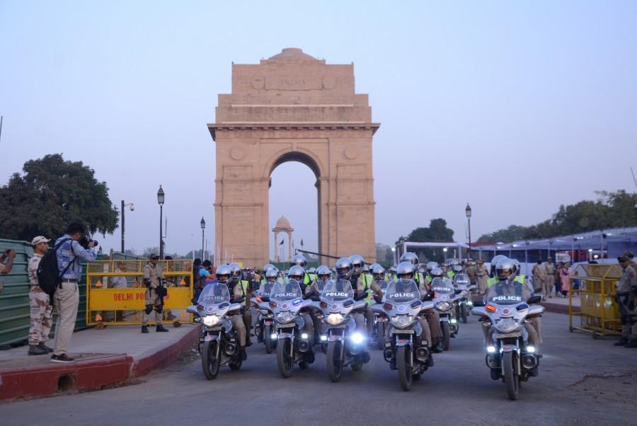 Rajnath Singh flags off "Raftaar" Motorcycle Patrols of Delhi Police Rajnath Singh,Union Home Minister Rajnath Singh,Raftaar,Raftaar Motorcycle Patrols,Motorcycle Patrols