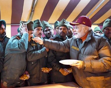 PM Narendra Modi celebrates Diwali with jawans of Indian Army and ITBP at Harsil in Uttarakhand