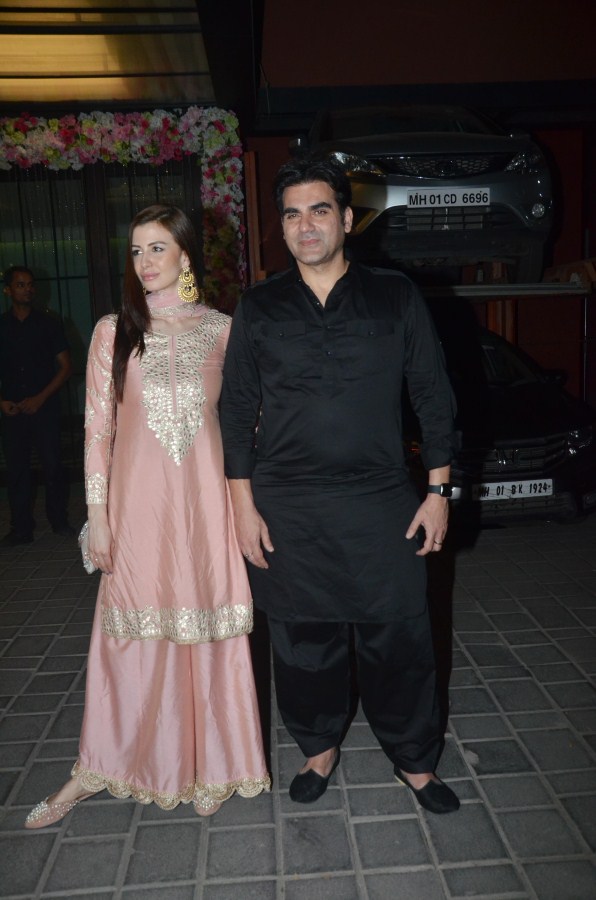 Arbaaz Khan with girlfriend Giorgia Andriani Arpita Khan Diwali bash,celebs at Arpita Khan Diwali bash,Arpita Khan Diwali bash pics,Arpita Khan Diwali bash images,Salman Khan,Jacqueline Fernandez,Shilpa Shetty,Sonakshi Sinha,Riteish Deshmukh