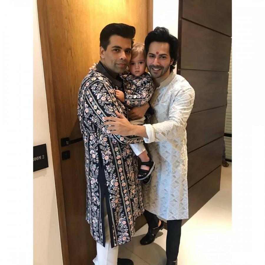 Karan Johar with Varun Dhawan Varun Dhawan,Alia Bhatt,Kiara Advani,Ananya Panday,Karan Johar,Karan Johar Diwali party,Karan Johar Diwali party pics,Karan Johar Diwali party images,Karan Johar Diwali party stills