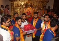 Rajasthan Royals team led by orange cap holder Ajinkya Rahane visited Mumbai's iconic Siddhivinayak Temple