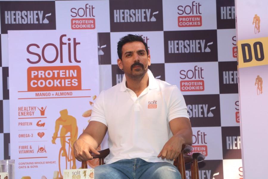 Sofit Protein Cookies Launched By John Abraham Bollywood,Bollywood latest,Bollywood Updates,Hershey India,Sofit By Hersheys,John Abraham,John Abraham Sofit,Bollywood Actor John Abraham