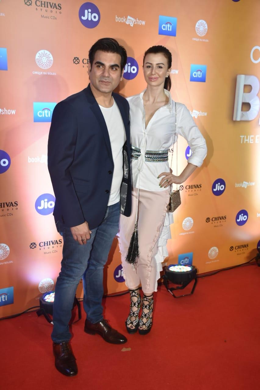 World Premiere of Cirque du Soleil BAZZAR BookMyShow,Cirque du Soleil,Cirque du Soleil Bazzar,Arbaaz Khan,Arbaaz Khan Georgia Andriani dating,Arbaaz Khan Georgia Andriani,Gautam Singhania,Kiara Advani