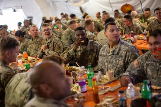 U.S. Soldiers At Mexican Border Celebrate Thanksgiving
