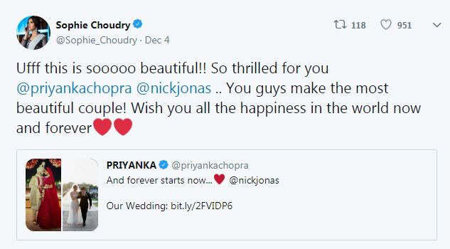 Celebs Wish Priyanka and Nick Jonas NickYanka,Priyanka Chopra Nick Jonas,Priyanka Ki Shaadi,Priyanka chopra wedding,Nick Jonas wedding,nick jonas priyanka chopra,Wedding,Twitter,Celebrities