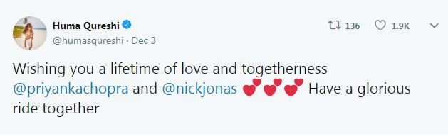 Celebs Wish Priyanka and Nick Jonas NickYanka,Priyanka Chopra Nick Jonas,Priyanka Ki Shaadi,Priyanka chopra wedding,Nick Jonas wedding,nick jonas priyanka chopra,Wedding,Twitter,Celebrities