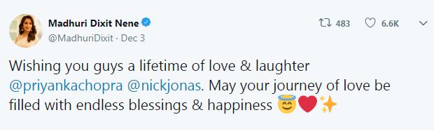 Celebs Wish Priyanka and Nick Jonas NickYanka,Priyanka Chopra Nick Jonas,Priyanka Ki Shaadi,Priyanka chopra wedding,Nick Jonas wedding,nick jonas priyanka chopra,Wedding,Twitter,Celebrities