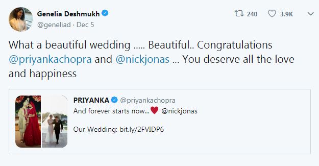 Celebs Wish Priyanka and Nick Jonas NickYanka,Priyanka Chopra Nick Jonas,Priyanka Ki Shaadi,Priyanka chopra wedding,Nick Jonas wedding,nick jonas priyanka chopra,Wedding,Twitter,Celebrities