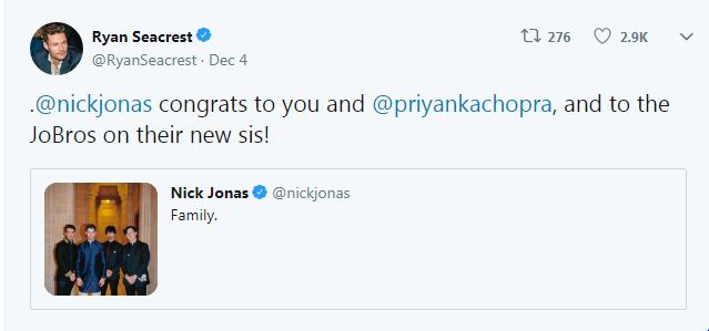 Celebs Wish Priyanka and Nick Jonas NickYanka,Priyanka Chopra Nick Jonas,Priyanka Ki Shaadi,Priyanka chopra wedding,Nick Jonas wedding,nick jonas priyanka chopra,Wedding,Twitter,Celebrities