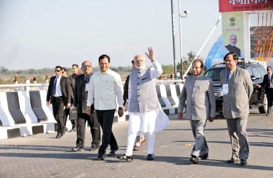 Bogibeel Road-cum-Rail Bridge Inauguration Prime Minister Narendra Modi,Prime Minister Narendra Modi BJP,Bogibeel,Bogibeel bridge,Bogibeel Road-cum-Rail bridge,Brahmaputra river,Brahmaputra tributary,dibrugarh