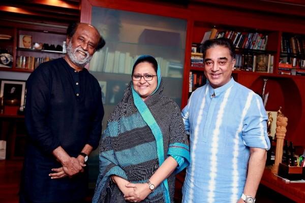 Rajinikanth invites Kamal Haasan for daughter Soundarya's wedding with ...