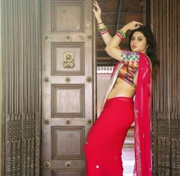 Namitha dons Red Saree