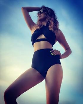 Raai Laxmi aka Lakshmi Rai Dons Black Bikini