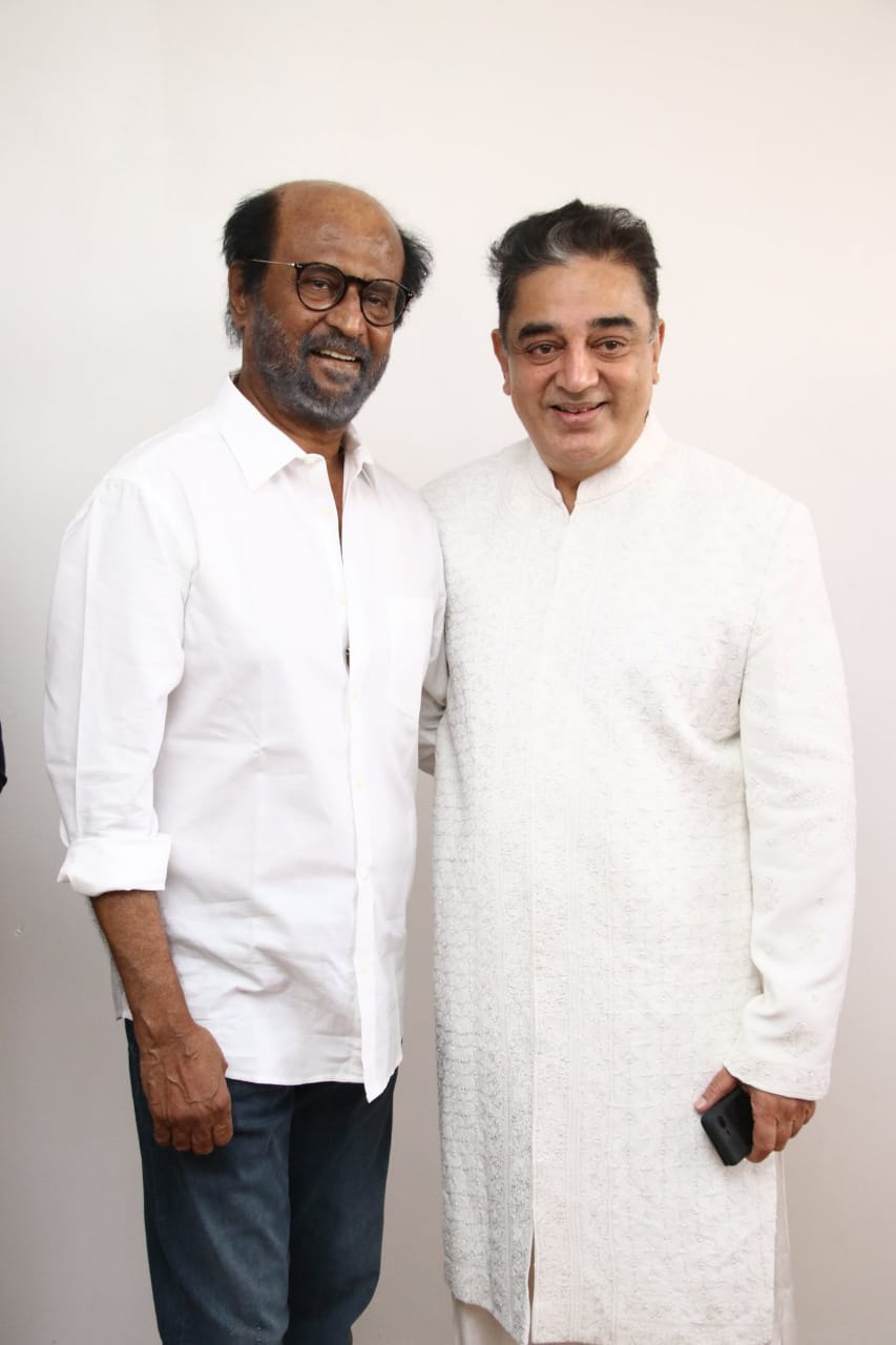 Rajinikanth with Kamal Haasan Kamal haasan,rajinikanth,k balachander,k balachander statue,kamal haasan birthday
