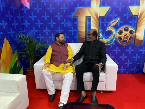 Prakash Javadekar with Rajinikanth