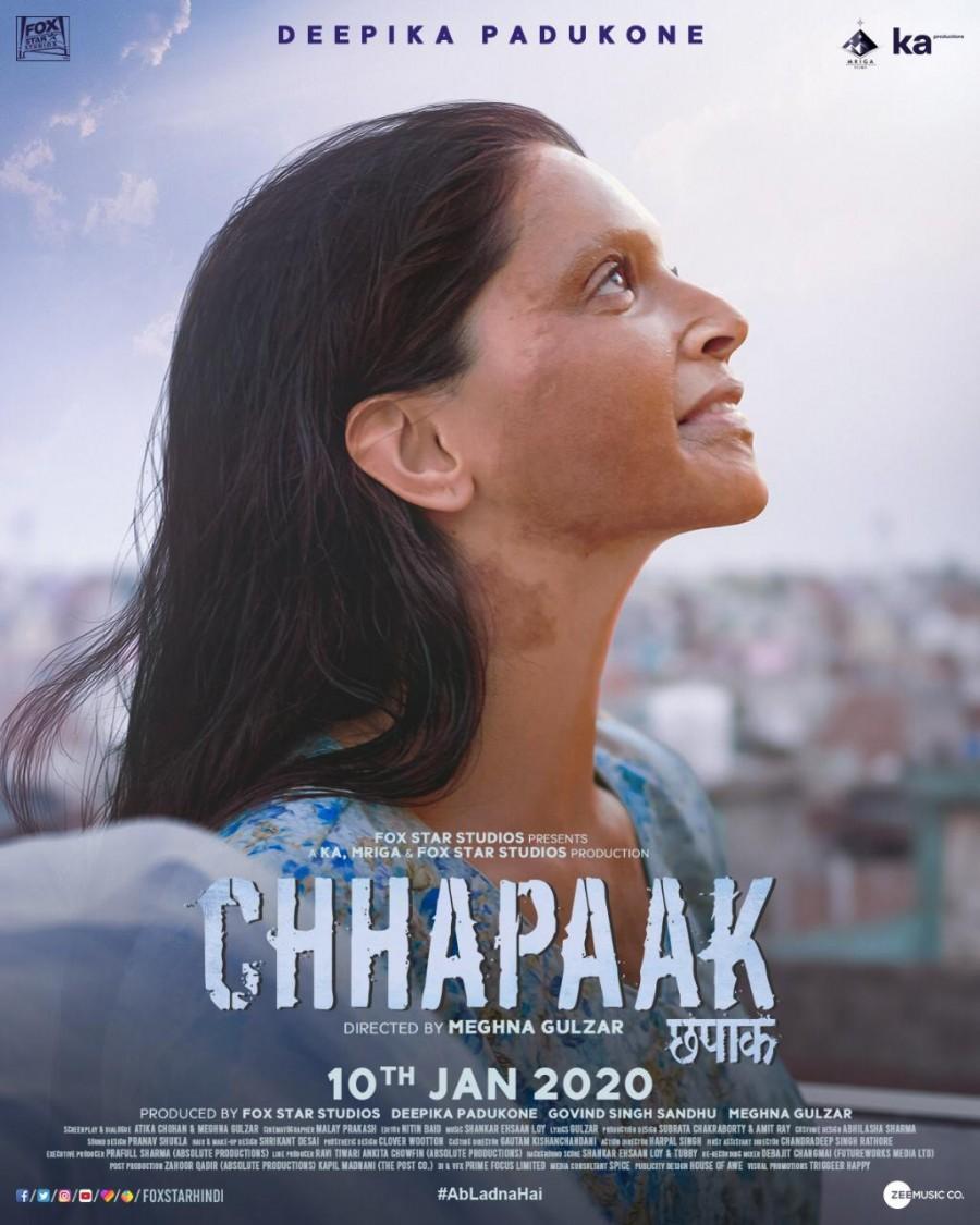 Chhapaak Poster Deepika padukone,acid attack victim deepika padukone,chhapaak,deepika padukone chhapaak 1st look