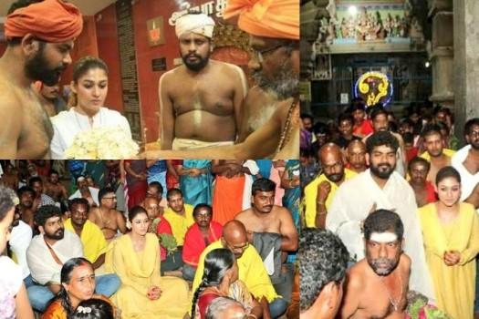 Nayanthara-Vignesh Shivan at Swamithope Pathi Temple and Thanumalayan Temple