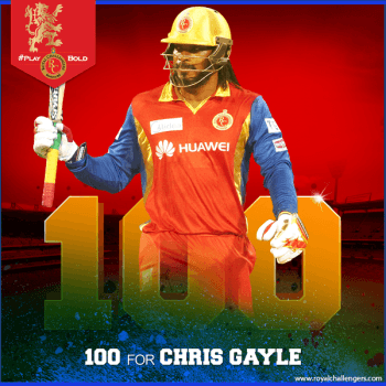 Chris Gayle Scores 100 Runs