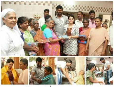 Vishal and his sister Aishwarya at Mercy Home, Kilpauk on Mother's Day 2015
