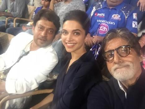 Amitabh Bachchan, Deepika Padukone and Irrfan Khan Spotted at Wankhede stadium
