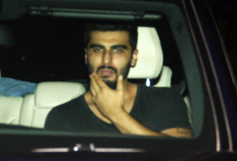 Arjun Kapoor Spotted At Ranbir Kapoor House Celebs Spotted At Ranbir Kapoor House,Ranbir Kapoor,actor Ranbir Kapoor,Karan Johar,Arjun Kapoor,Anuskha Sharma,Bombay Velvet,Bombay Velvet movie,bollywood movie Bombay Velvet