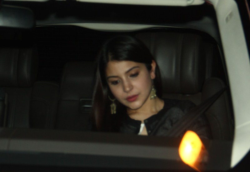 Anuskha Sharma Spotted At Ranbir Kapoor House Celebs Spotted At Ranbir Kapoor House,Ranbir Kapoor,actor Ranbir Kapoor,Karan Johar,Arjun Kapoor,Anuskha Sharma,Bombay Velvet,Bombay Velvet movie,bollywood movie Bombay Velvet