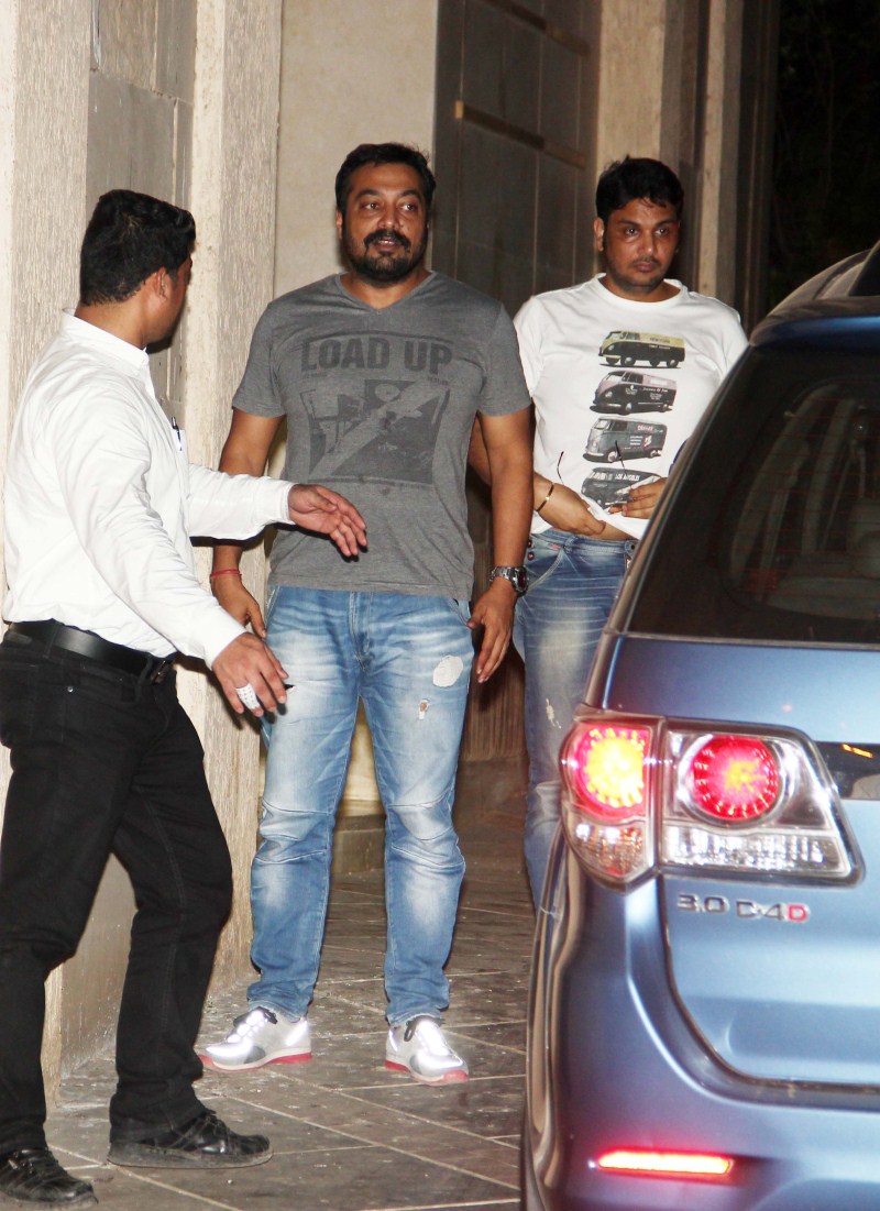 Anurag Kashyap Spotted At Ranbir Kapoor House Celebs Spotted At Ranbir Kapoor House,Ranbir Kapoor,actor Ranbir Kapoor,Karan Johar,Arjun Kapoor,Anuskha Sharma,Bombay Velvet,Bombay Velvet movie,bollywood movie Bombay Velvet