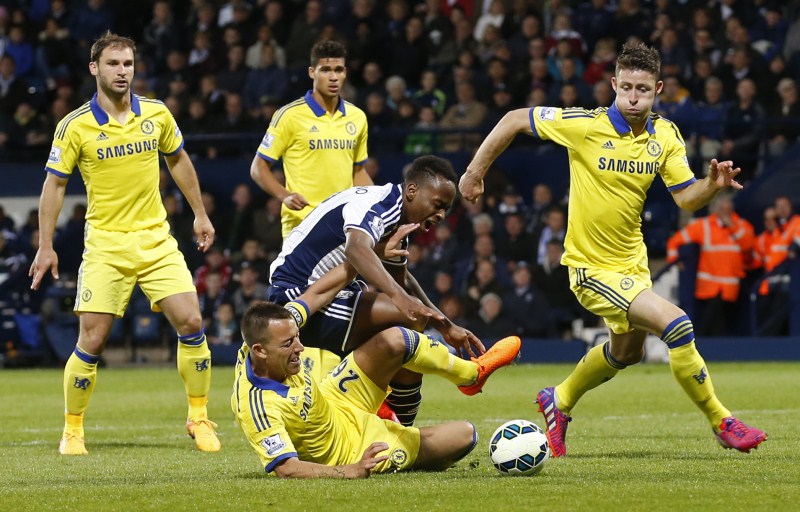 ohn Terry fouls West Brom's Saido Berahino resulting in a penalty Action English Premier League 2015,English Premier League,football match,football,Premier League,Premier League 2015,Soccer,premier league 2015 teams,football Champions,English Premier League pics,English Premier League images,English Premier League photos,Engli