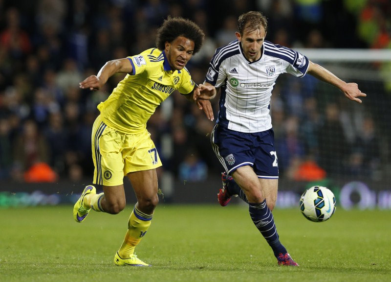 Chelsea's Isaiah Brown in action with Chelsea's Craig Dawson in Action English Premier League 2015,English Premier League,football match,football,Premier League,Premier League 2015,Soccer,premier league 2015 teams,football Champions,English Premier League pics,English Premier League images,English Premier League photos,Engli