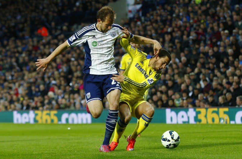 Chelsea's Eden Hazard in action with West Brom's Craig Dawson English Premier League 2015,English Premier League,football match,football,Premier League,Premier League 2015,Soccer,premier league 2015 teams,football Champions,English Premier League pics,English Premier League images,English Premier League photos,Engli