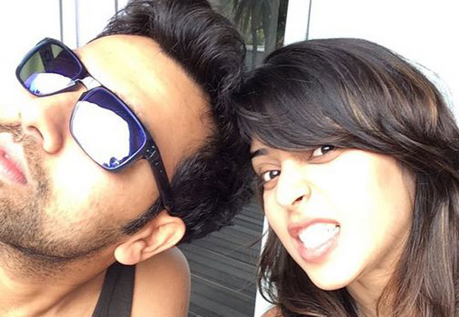 Ritika Sajdeh gestures to her fiance Rohit Sharma after MI stormed into ... pic