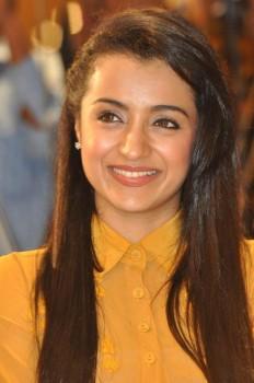 Trisha Krishnan at Cheekati Rajyam Movie Poster Launch
