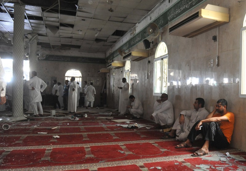 Family members of victims and well wishers are seen after a suicide bomb attack at the Imam Ali mosque ISIS Suicide Bomber attacks Saudi Shiite Mosque,ISIS Suicide Bomber,Saudi Arabia attack,Al Qudaih,Mosque attack,ISIS suicide bomber attacks,Shiite mosque,Saudi Press Agency,terrorist cell,terrorist attack,terrorist attack on Mosque