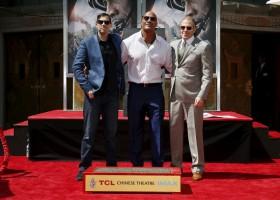 San Andreas star Dwayne Johnson leaves honoured with Handprint Ceremony,San Andreas,the rock,Dwayne Johnson,hollywood movie San Andreas,Dwayne Johnson leaves honoured with Handprint Ceremony,Handprint Ceremony,actor Dwayne Johnson,Dwayne Johnson pics,Dway