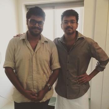 Ilayathalapathy Vijay with Ajay Gnanamuthu and Aravinnd Singh