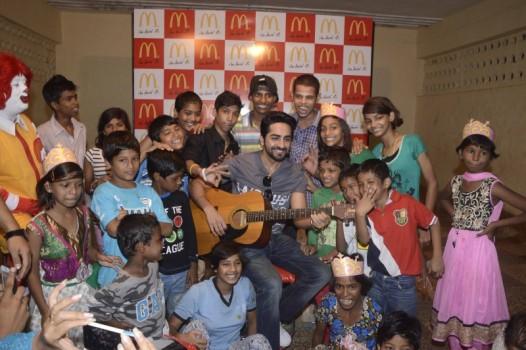Ayushmann Khurrana and Ronald McDonald celebrate No TV Day with children from Catherine of Siena School and Orphanage