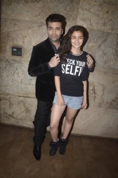 Karan Johar and Alia Bhatt at Dil Dhadakne Do Special Screening at lightbox