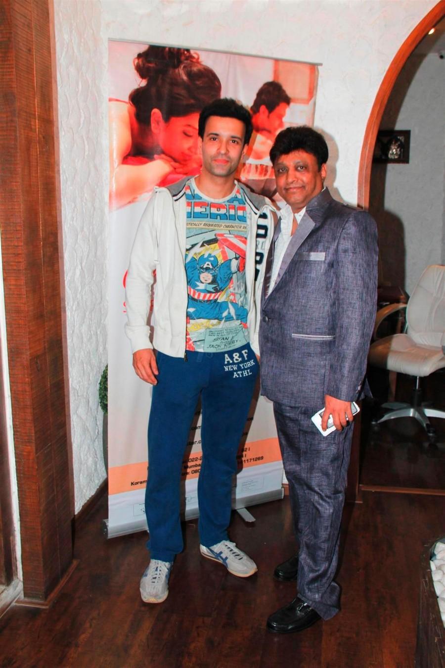 Television actor Amir Ali and Manek Soni in Mumbai. Rakhi Sawant,Jay Bhanushali,Aamir Ali,Ajay Chaudhary,Shweta Khanduri,Charisma Spa