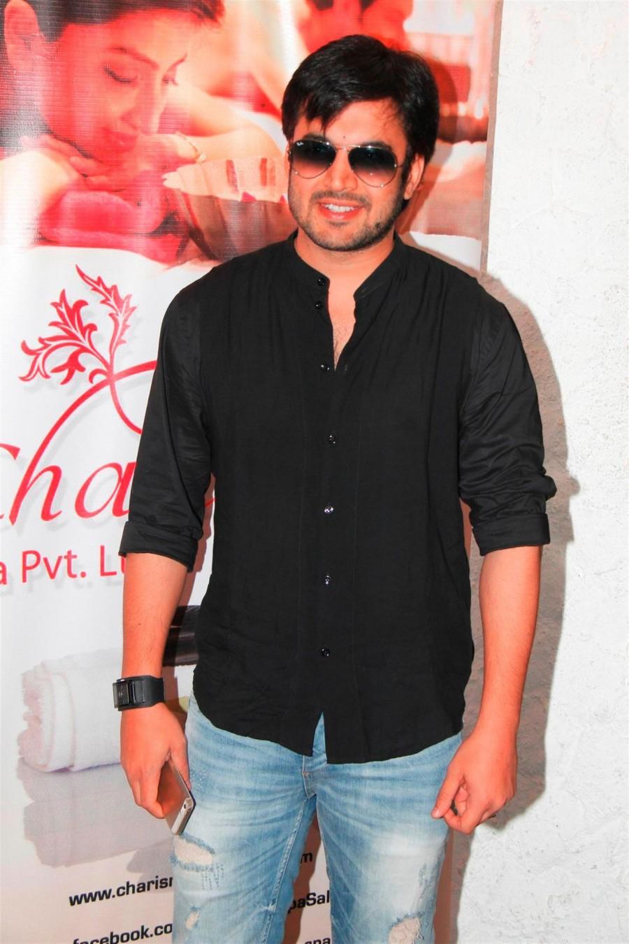 Television actor Ajay Chaudhary during the Charisma Spa celebration. Rakhi Sawant,Jay Bhanushali,Aamir Ali,Ajay Chaudhary,Shweta Khanduri,Charisma Spa