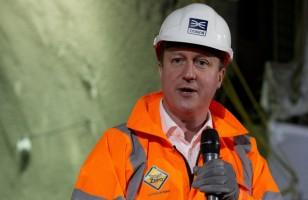 Britain's Prime Minister David Cameron,Construction Site,Prime Minister David Cameron,David Cameron,Crossrail Farringdon station,London