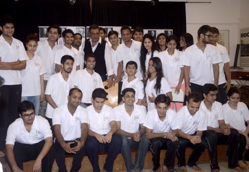 Boman Irani with the students of Anupam Kher's Acting School