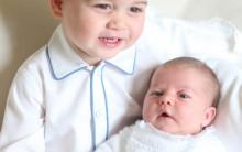 Prince George and Princess Charlotte are seen in this undated handout photo taken by the Duchess in mid-May at Anmer Hall in Norfolk