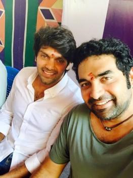 Arya and Gopi Sunder during puja function of 'Bangalore Days' Tamil remake