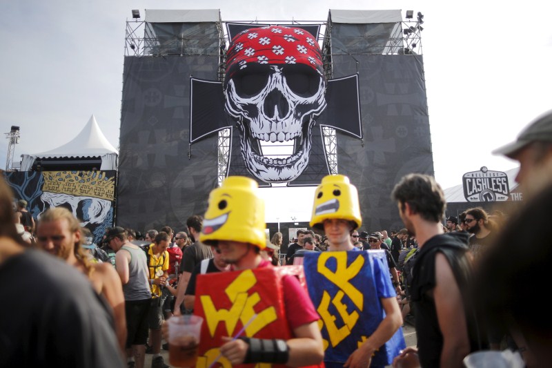 Festival-goers attend the Hellfest music Festival in Clisson, France Hellfest Music Festival,Hellfest Music Festival 2015 2015,Hellfest music Festival in Clisson,Music Festival,French music festival,Hellfest 2015,Hellfest Festival Hub,hellfest french music festival