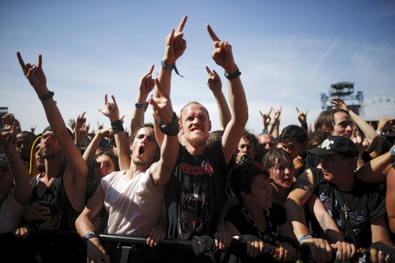 Festival-goers attend the Hellfest music Festival in Clisson, France Hellfest Music Festival,Hellfest Music Festival 2015 2015,Hellfest music Festival in Clisson,Music Festival,French music festival,Hellfest 2015,Hellfest Festival Hub,hellfest french music festival